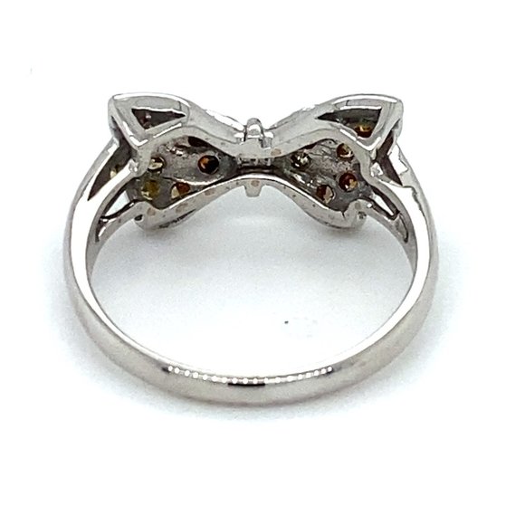 Fancy Diamonds 1.01ct Solid 14K Bow Eternity Ring - Picture 4 of 6